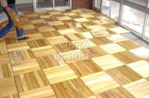 iroko Ahşap Zemin Kare Deck