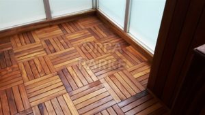 Teak Ağacı Balkon Zemini Kaplama 30x30 Karo
