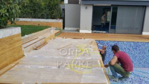 Havuz Etrafı Tik Montajı