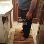 Lavabo önü ahşap paspas